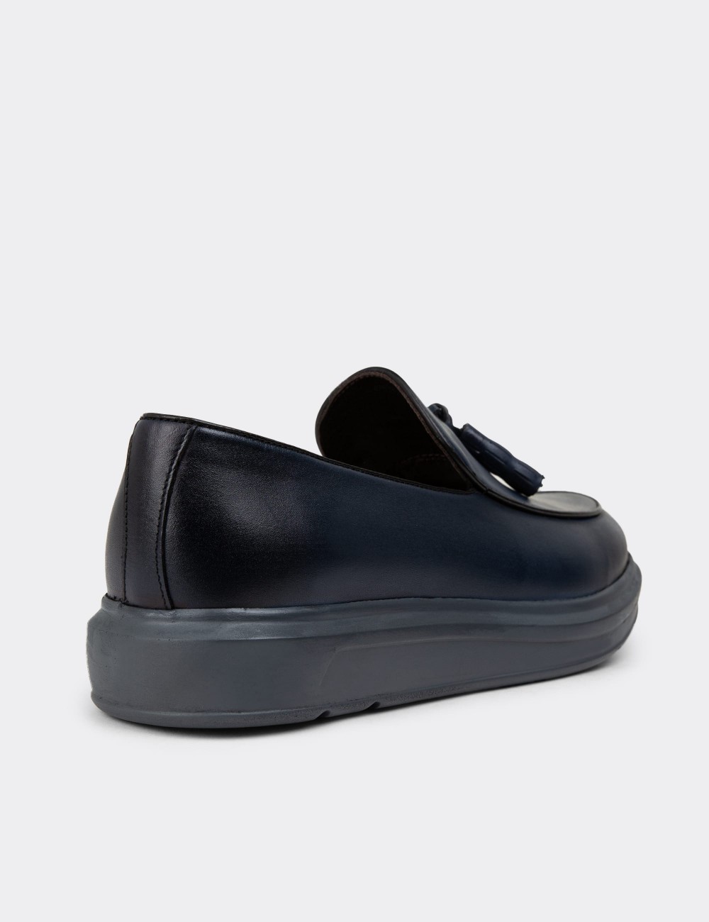 Blue Leather Comfort Loafers - 01840MMVIP04