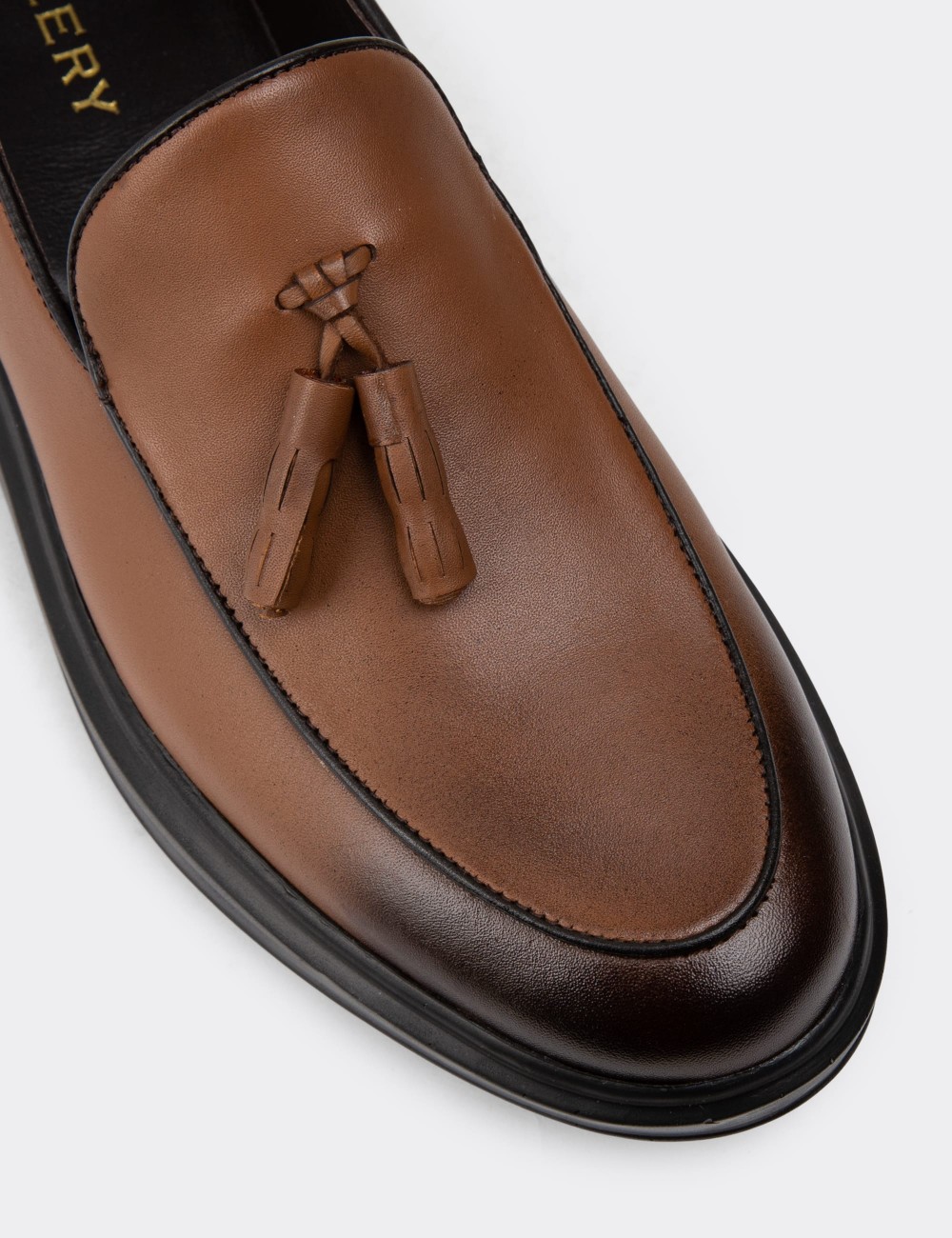 Tan Leather Loafers - 01840MTBAP02