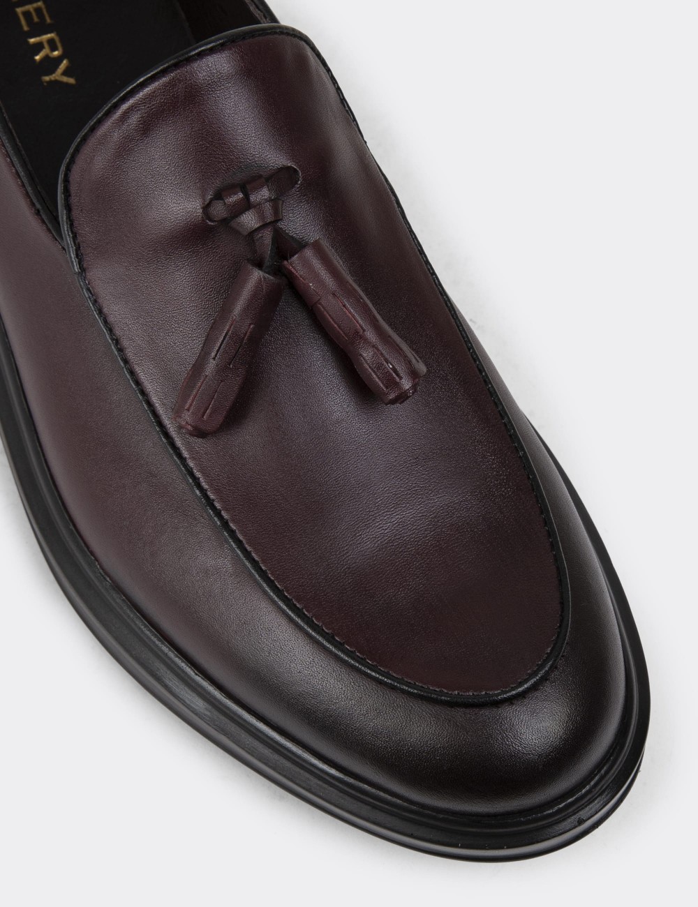 Burgundy Leather Comfort Loafers - 01840MBRDP02