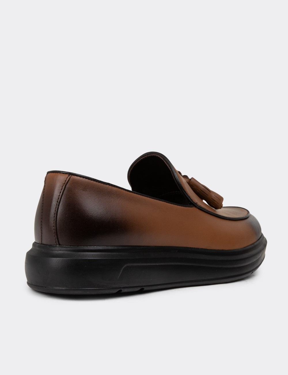 Tan Leather Loafers - 01840MTBAP02