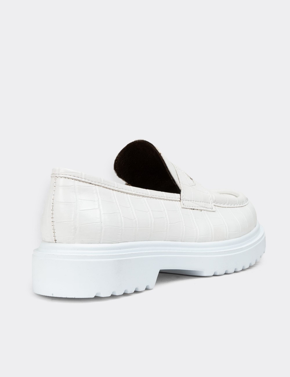 White Leather Loafers - 01903ZBYZP02