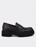 Black Leather Loafers