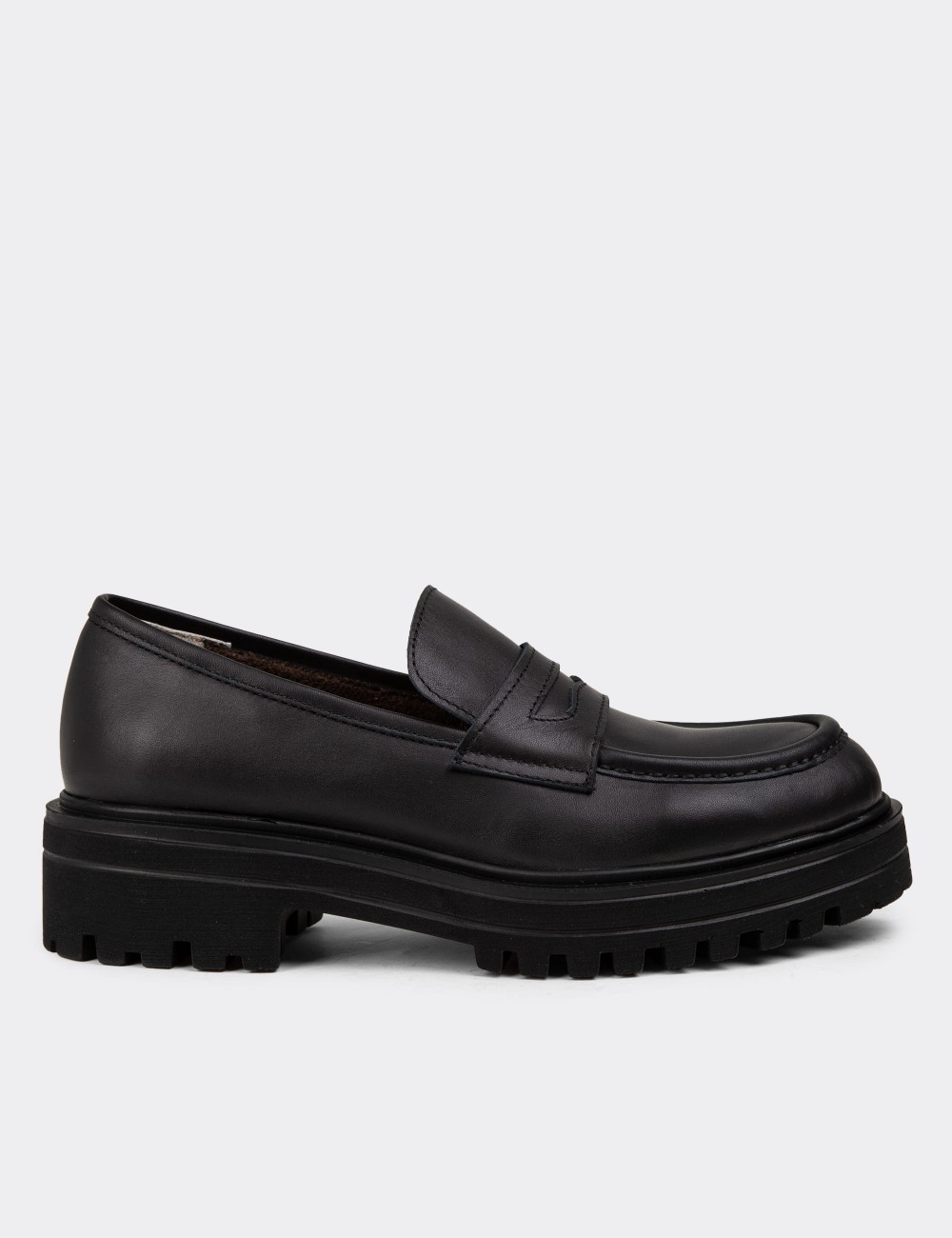 Black Leather Loafers - 01903ZSYHE01