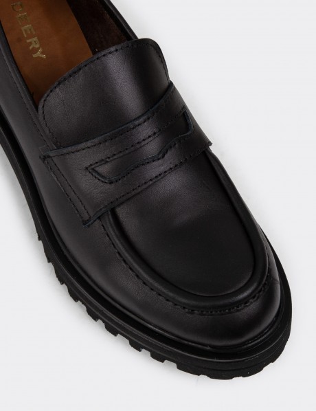 Black Leather Loafers