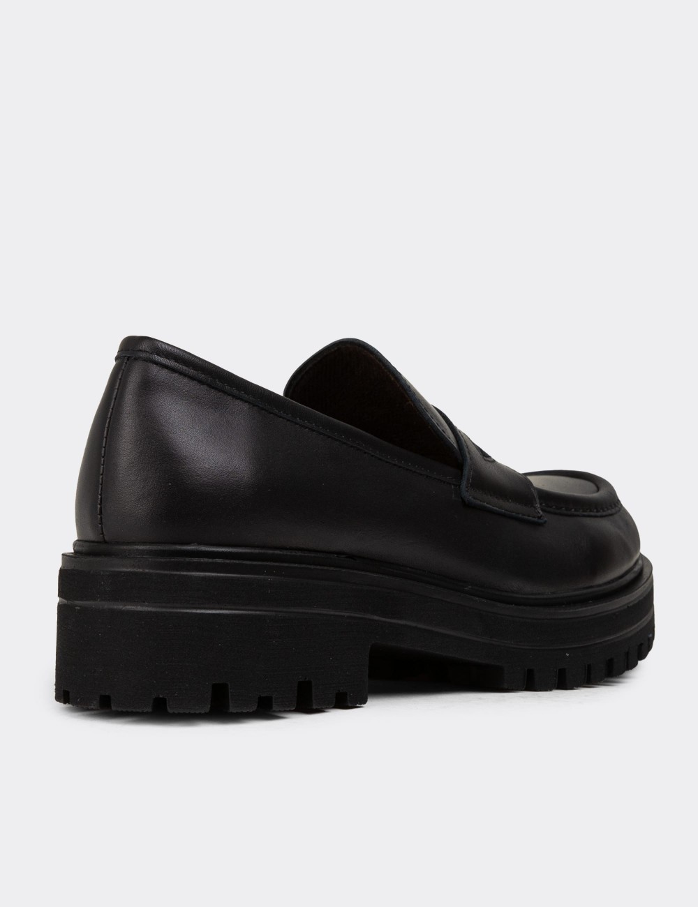 Black Leather Loafers - 01903ZSYHE01