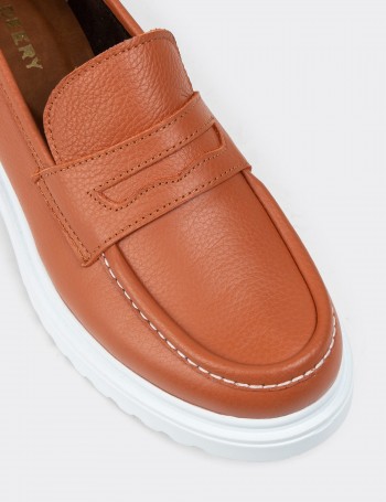 Orange Leather Loafers - 01903ZTRCP02