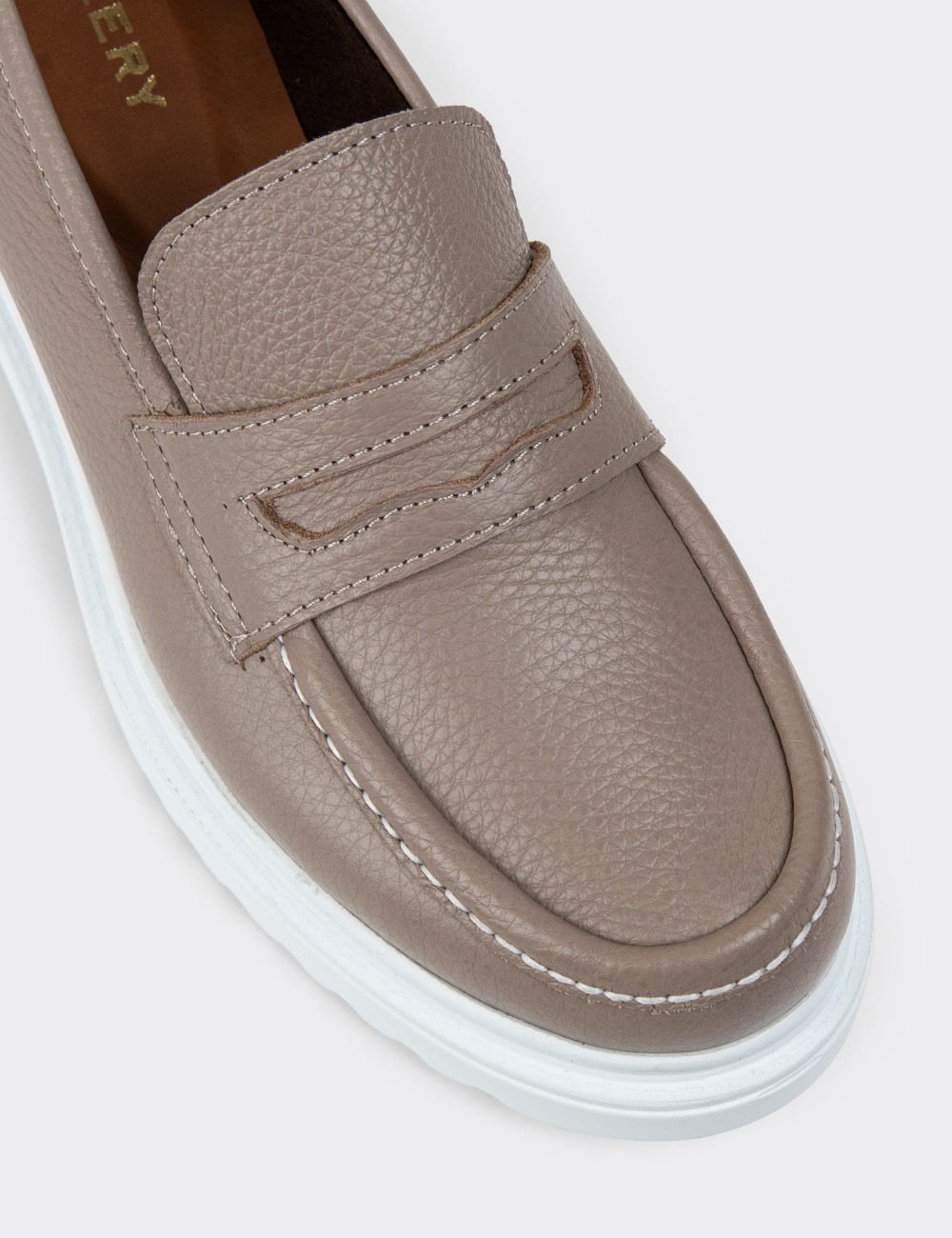 Sandstone Leather Loafers - 01903ZVZNP03