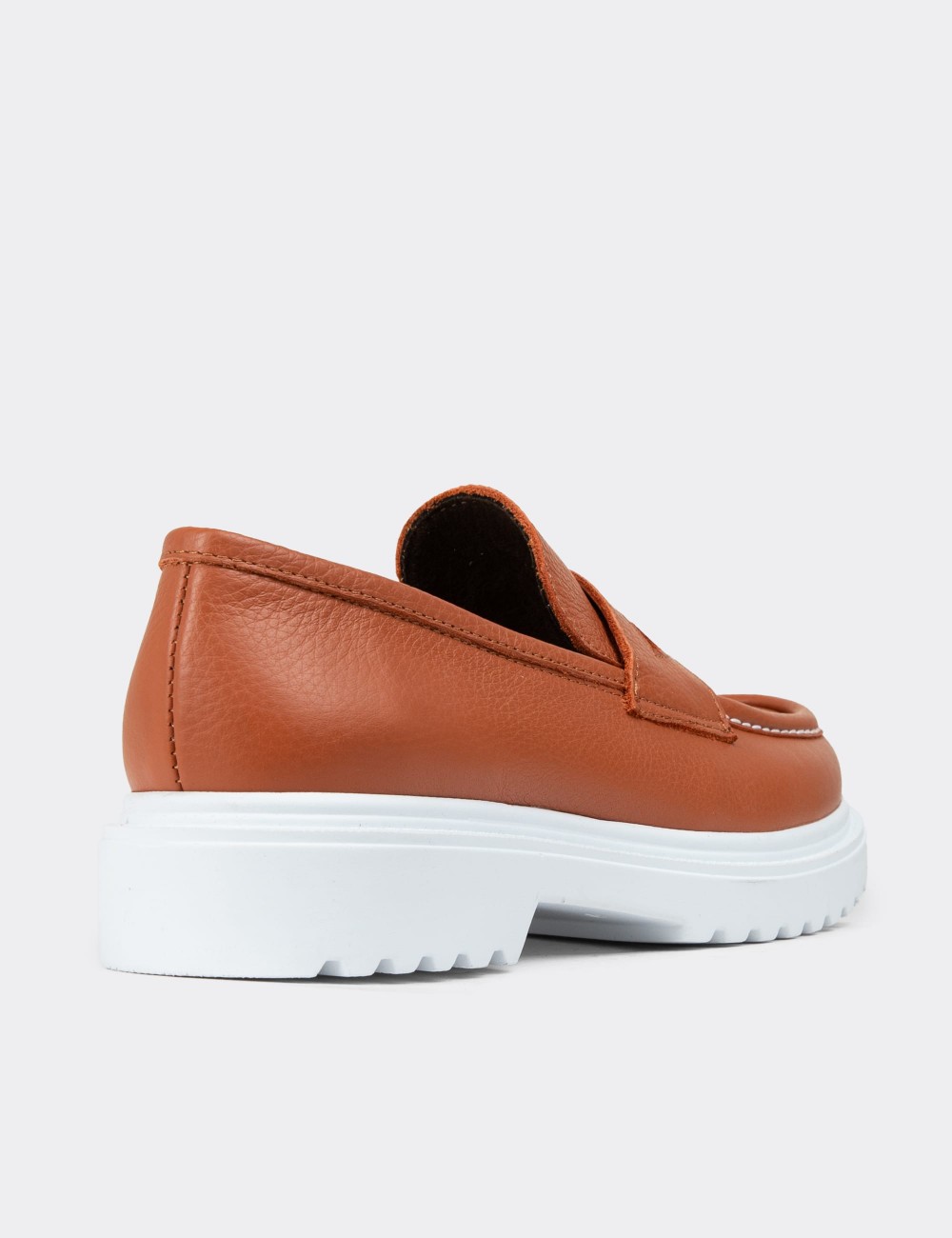 Orange Leather Loafers - 01903ZTRCP02