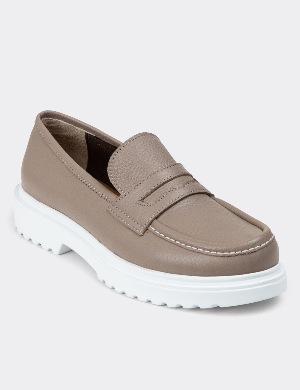 Sandstone Leather Loafers - 01903ZVZNP03