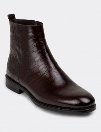 Brown Leather Boots - 01921MKHVC05