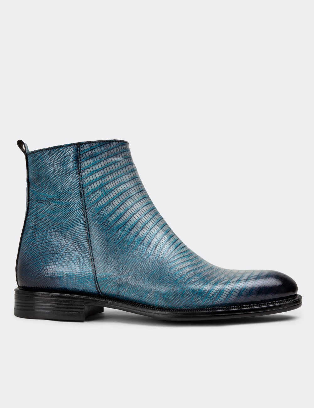 Blue Leather Boots - 01921MMVIC01