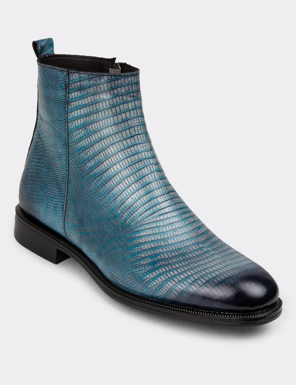 Blue Leather Boots - 01921MMVIC01