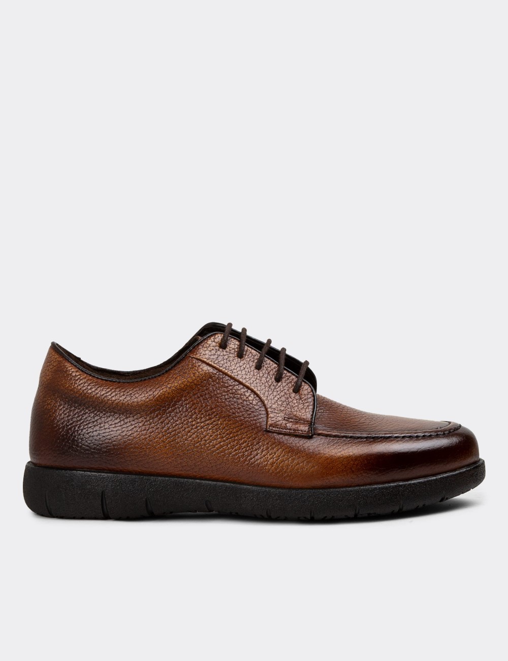 Tan Leather Lace-up Shoes - 01930MTBAC02