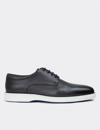 Gray Leather Lace-up Shoes - 01934MGRIC01