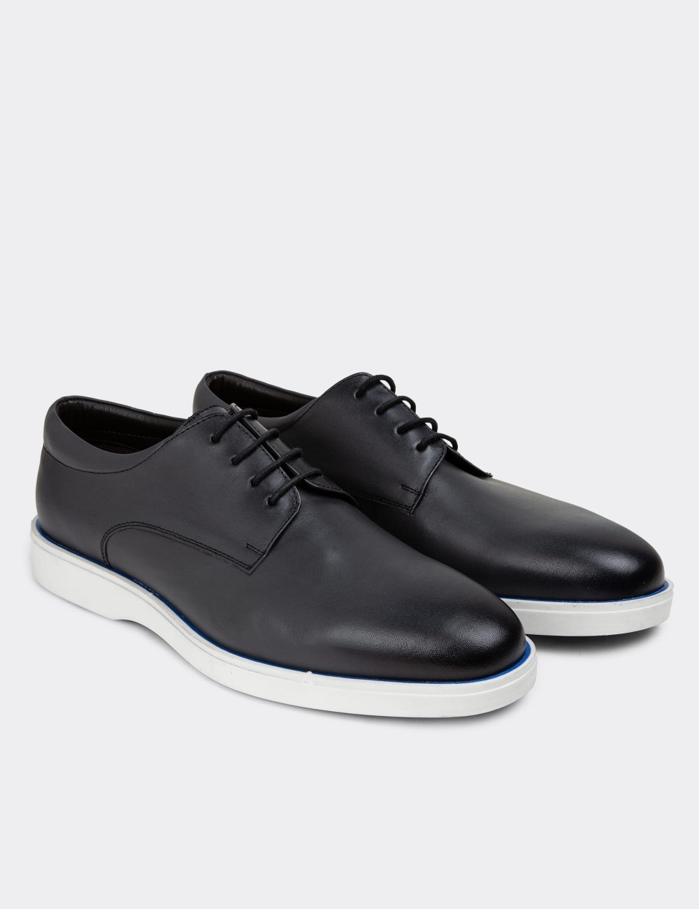 Gray Leather Lace-up Shoes - 01934MGRIC01