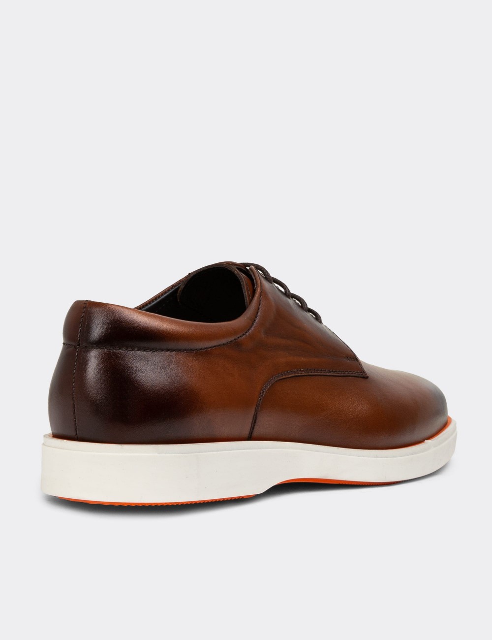 Brown Leather Lace-up Shoes - 01934MKHVC08