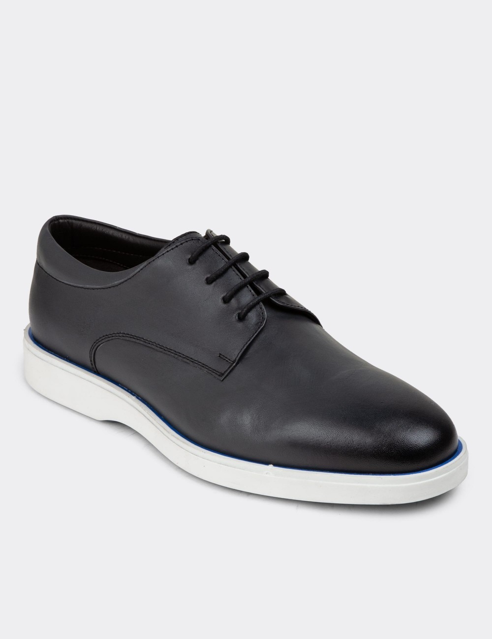 Gray Leather Lace-up Shoes - 01934MGRIC01