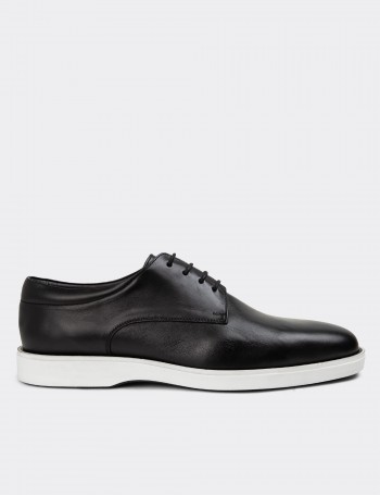 Black Leather Lace-up Shoes