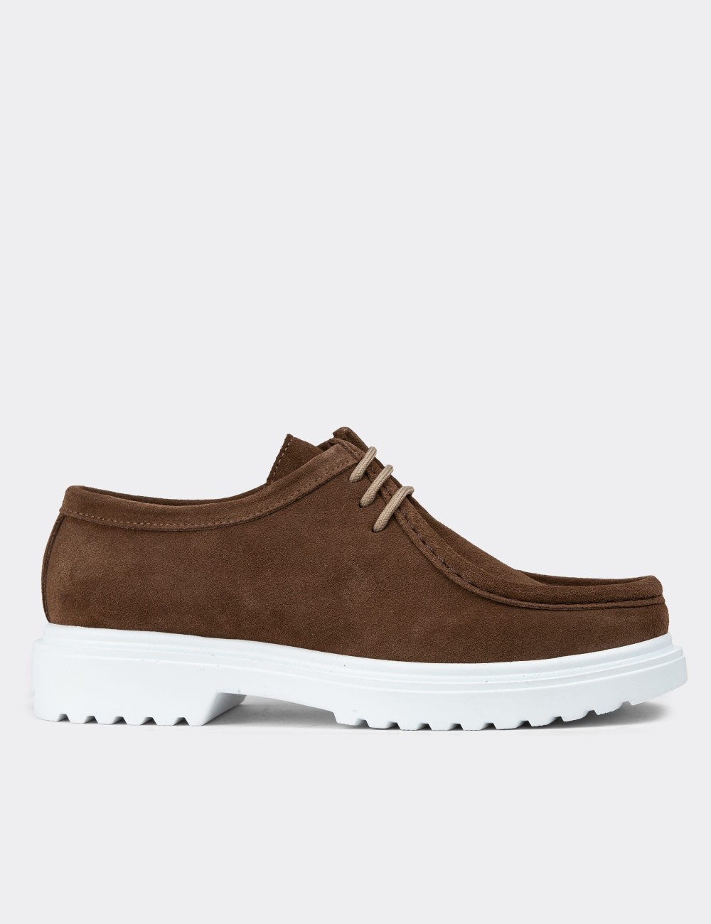 Sandstone Suede Leather Lace-up Shoes - 01935ZVZNC04