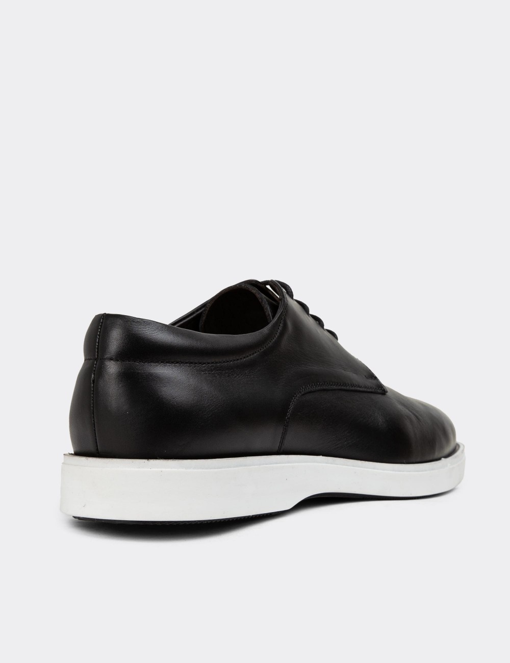 Black Leather Lace-up Shoes - 01934MSYHC04