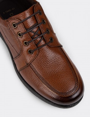 Tan Leather Lace-up Shoes - 01940MTBAC02