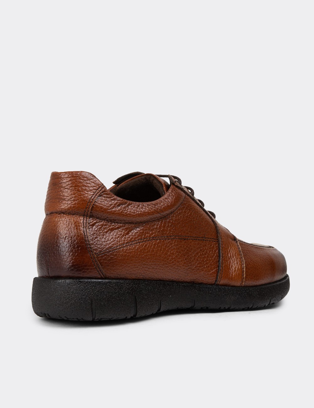 Tan Leather Lace-up Shoes - 01940MTBAC02
