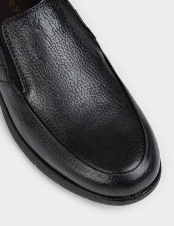 Anthracite Leather Loafers - 01946MANTC01