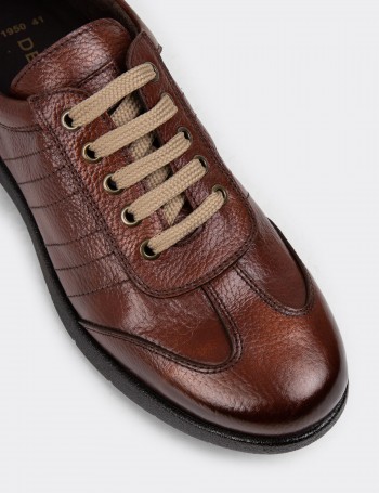 Copper Leather Lace-up Shoes - 01950MBKRC01