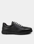 Black Leather Lace-up Shoes