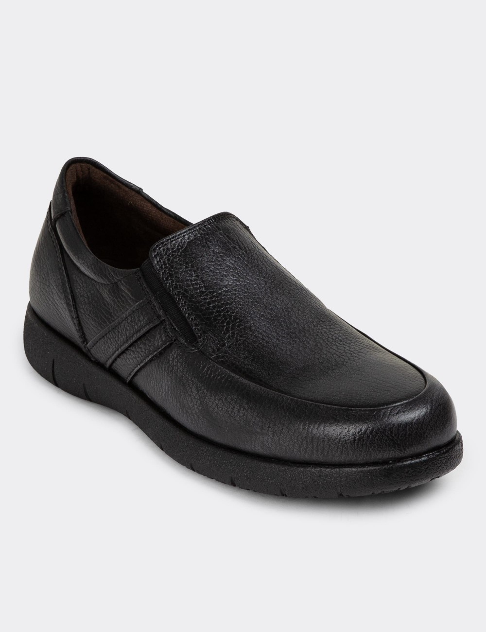 Anthracite Leather Loafers - 01946MANTC01