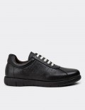 Black Leather Lace-up Shoes