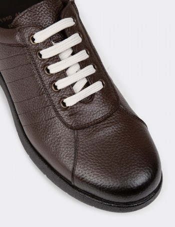 Brown Leather Lace-up Shoes - 01951MKHVC01