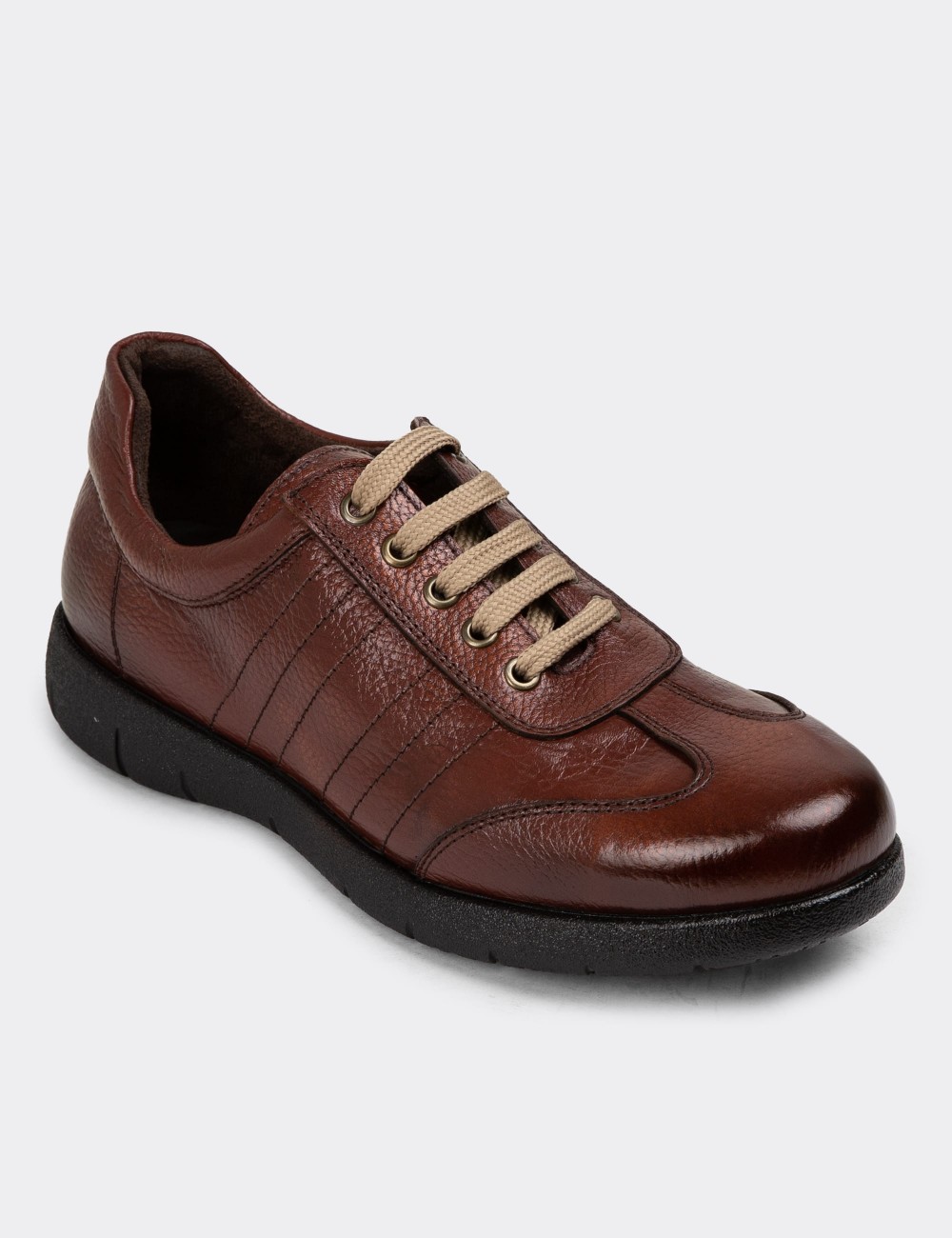 Copper Leather Lace-up Shoes - 01950MBKRC01