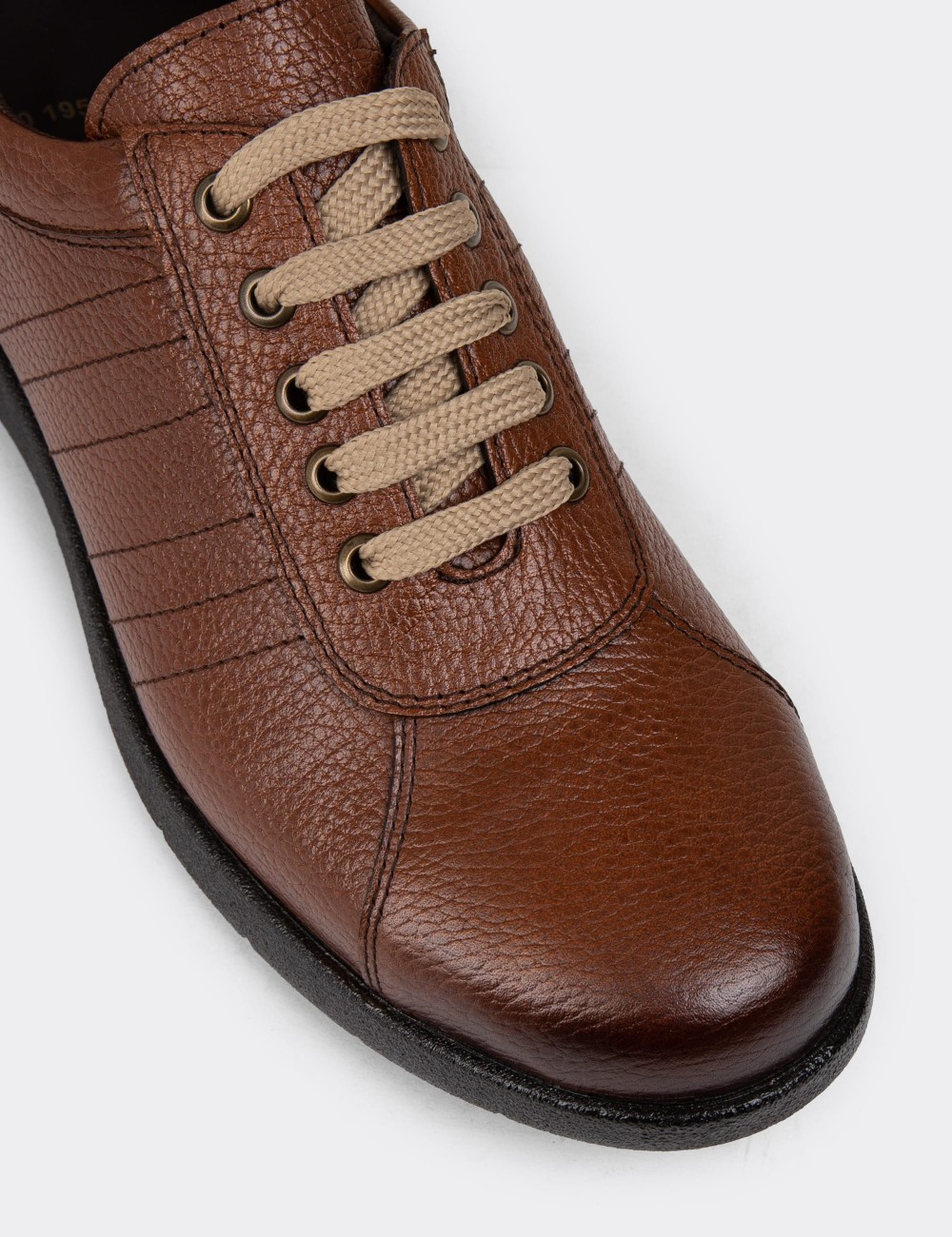 Tan Leather Lace-up Shoes - 01951MTBAC02