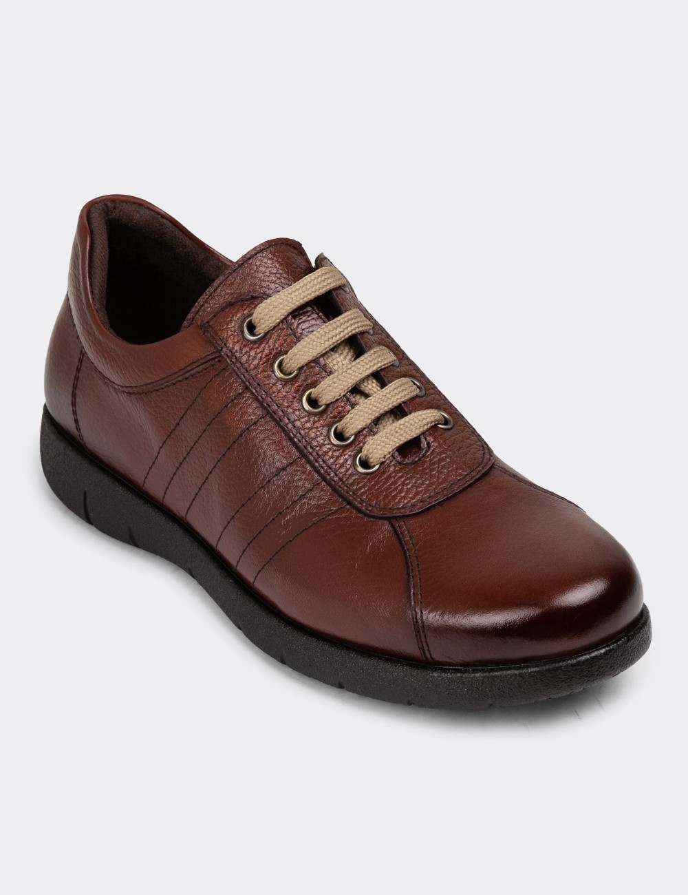 Copper Leather Lace-up Shoes - 01951MBKRC01