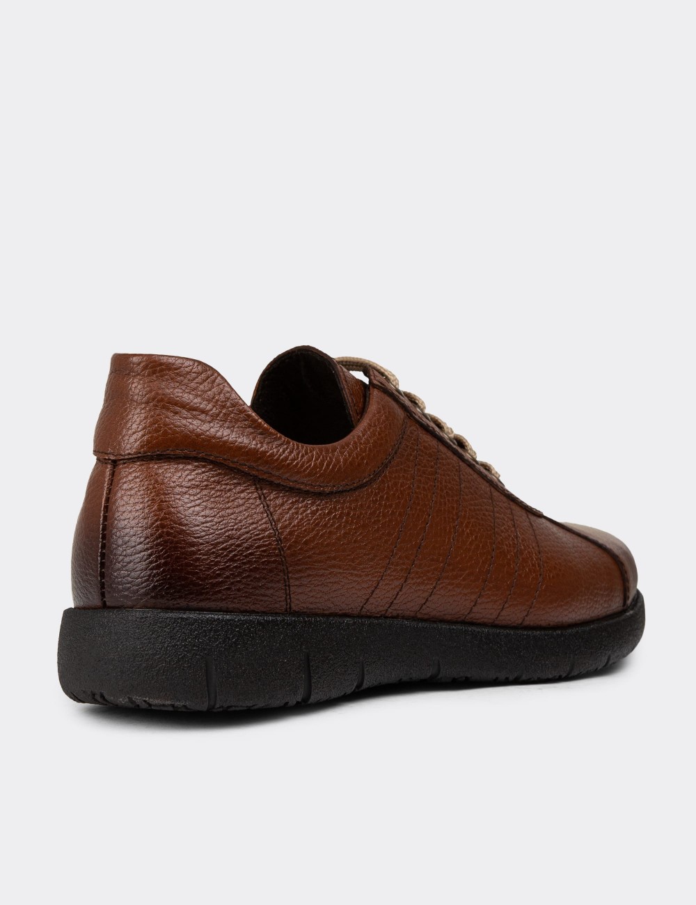 Tan Leather Lace-up Shoes - 01951MTBAC02