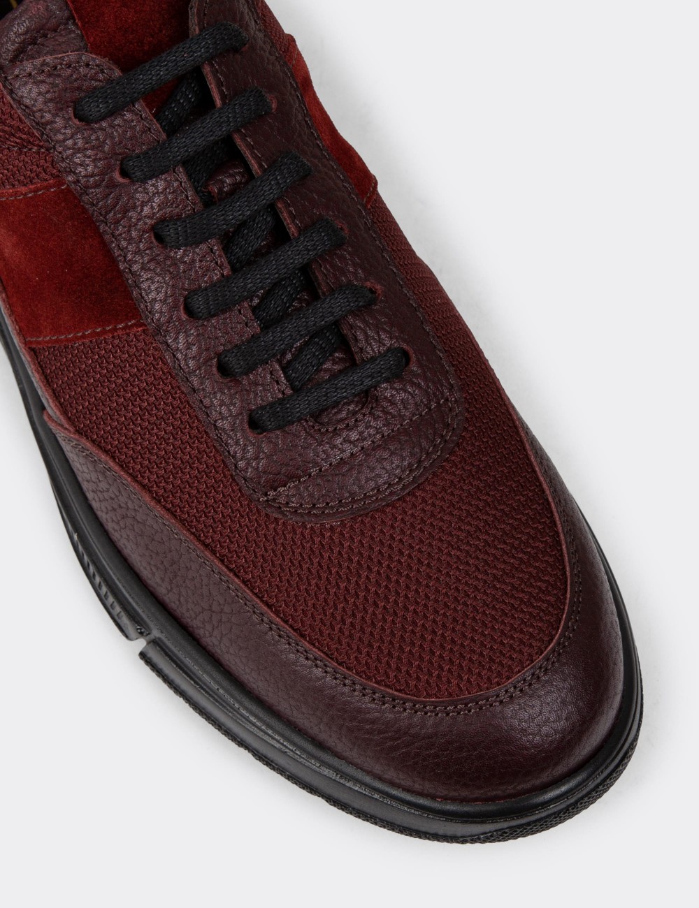 Burgundy Leather Sneakers - 01963MBRDC01