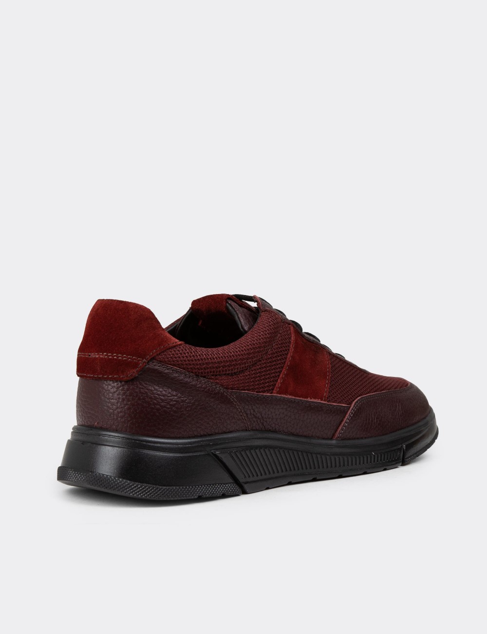 Burgundy Leather Sneakers - 01963MBRDC01