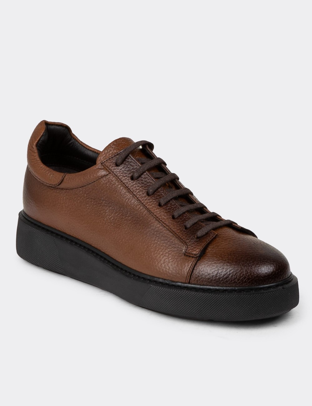 Tan Leather Sneakers - 01954MTBAE02