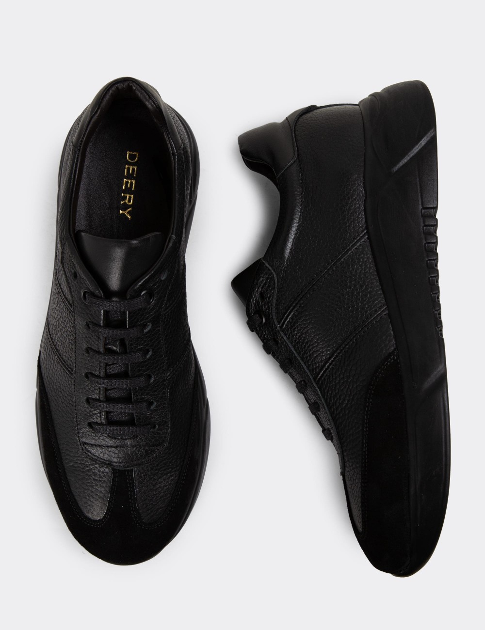 Black Leather Sneakers - 01961MSYHP02