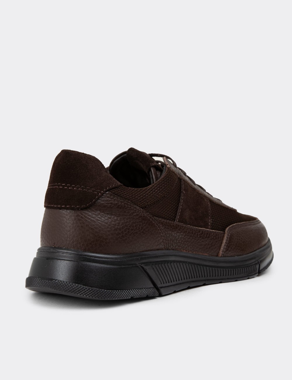 Brown Leather Sneakers - 01963MKHVC01