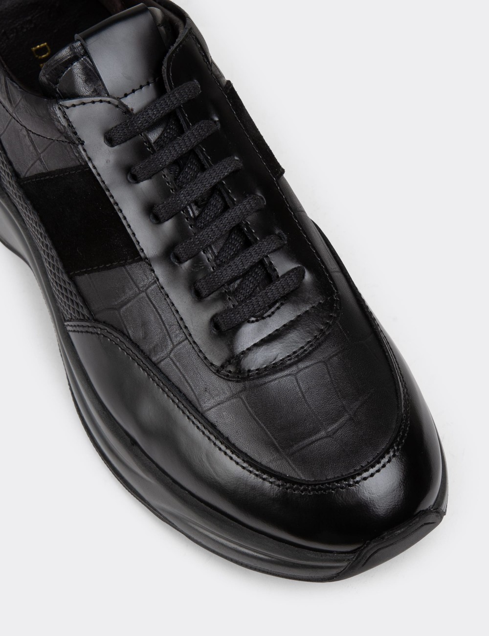 Black Leather Sneakers - 01963MSYHE10