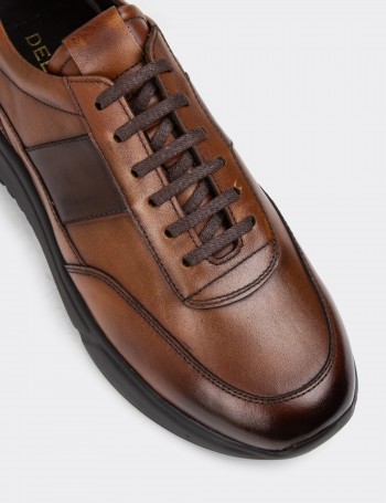 Tan Leather Sneakers - 01963MTBAE02