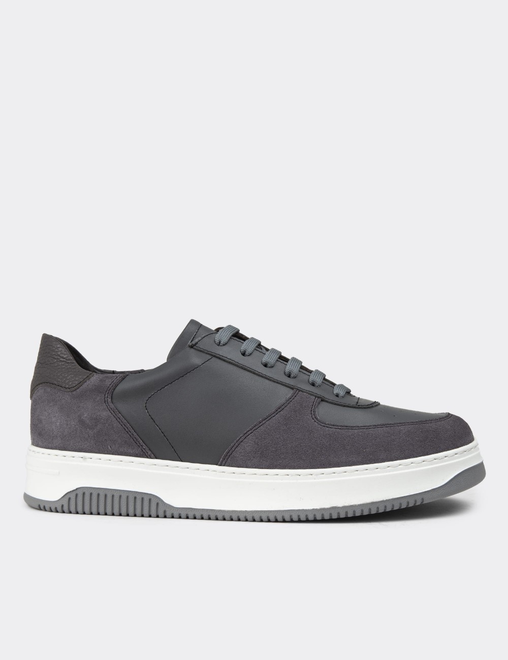 Gray Leather Sneakers - 01965MGRIE02