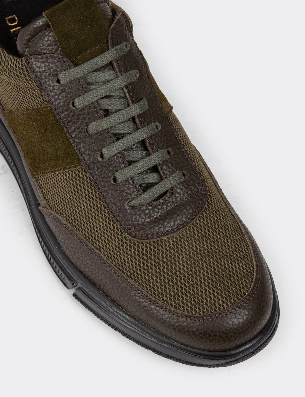 Green Leather Sneakers - 01963MYSLC01