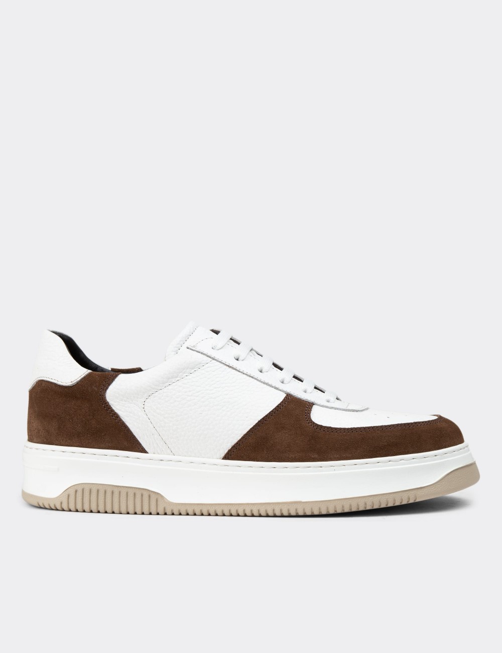 Brown Leather Sneakers - 01965MKHVE02