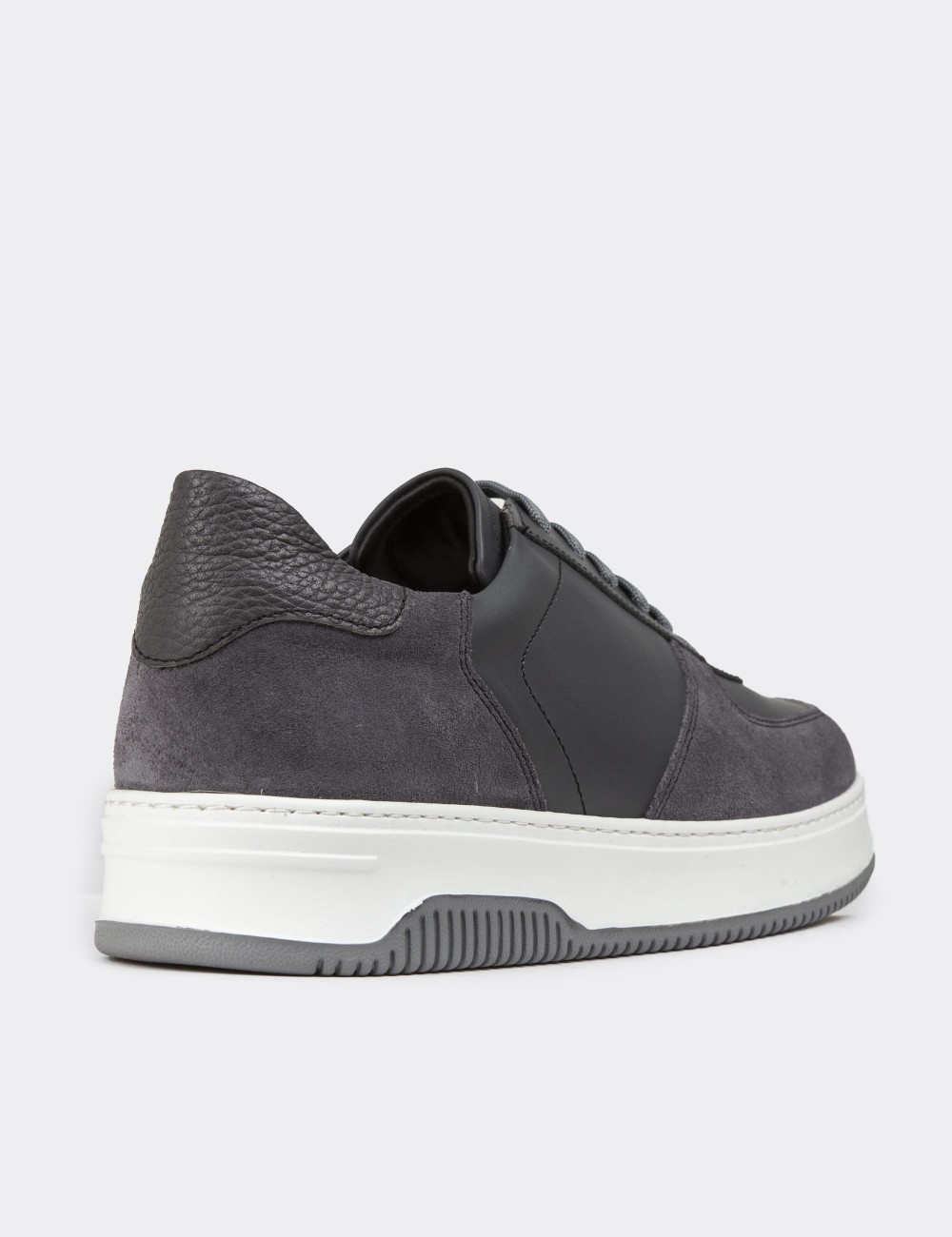 Gray Leather Sneakers - 01965MGRIE02