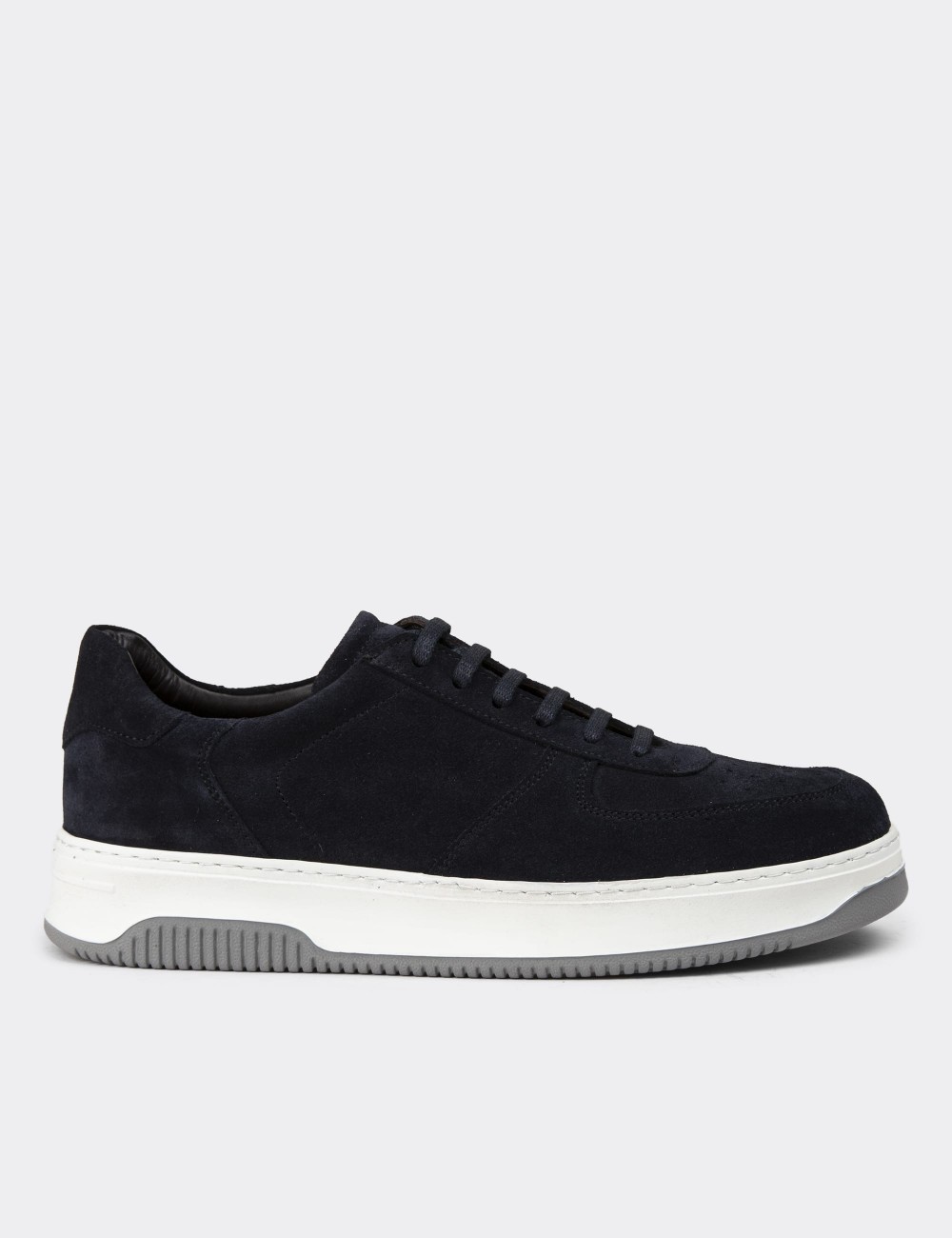 Navy Suede Leather Sneakers - 01965MLCVE03