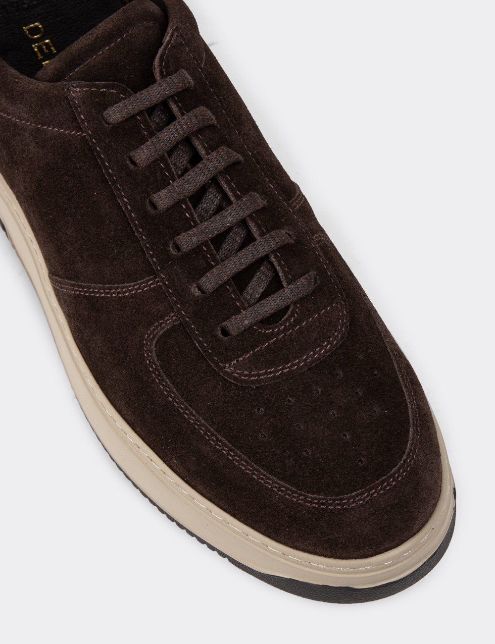 Brown Suede Leather Sneakers - 01965MKHVE04