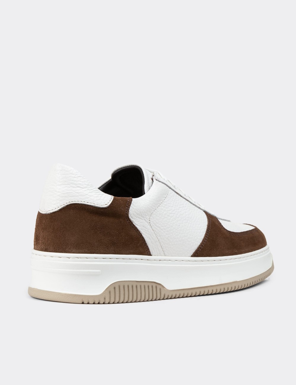 Brown Leather Sneakers - 01965MKHVE02